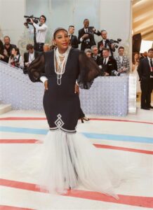 Serena Williams in a Gucci monochrome gown