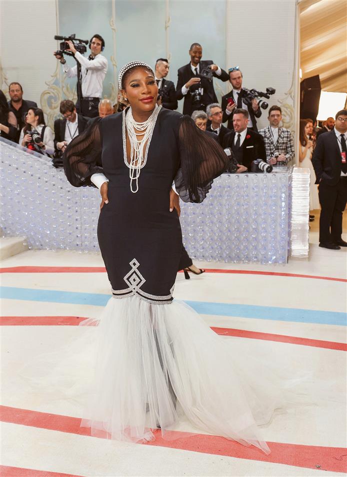 Serena Williams in a Gucci monochrome gown